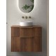 Mueble de baño suspendido LUVA 80 cm lavabo sobreponer Nogal Maya