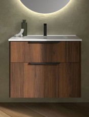 Mueble de baño suspendido LUVA 80 cm Nogal Maya