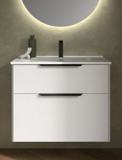 Mueble de baño suspendido LUVA 80 cm Blanco Mate