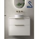 Mueble de baño suspendido LUVA 80 cm lavabo sobreponer Blanco Mate