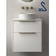 Mueble de baño suspendido LUVA 60 cm lavabo sobreponer Blanco Mate