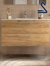 Mueble de baño suspendido SILANE 100 cm Roble Africa