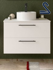 Mueble de baño suspendido SILANE 80 cm lavabo de posar Blanco Mate