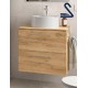 Mueble de baño suspendido SILANE 60 cm lavabo de posar Roble África