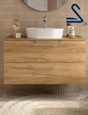 Mueble de baño suspendido SILANE 100 cm Roble África