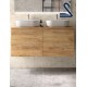 Mueble de baño suspendido SILANE 120 cm doble seno lavabo de posar Roble África 