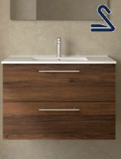 Mueble de baño suspendido SILANE 80 cm Nogal Maya