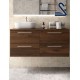 Mueble de baño suspendido SILANE 120 cm lavabo de posar Nogal Maya