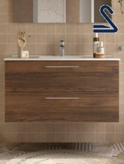 Mueble de baño suspendido SILANE 100 cm Nogal Maya