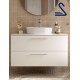 Mueble de baño suspendido SILANE 100 cm lavabo de posar Blanco Mate