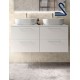 Mueble de baño suspendido SILANE 120 cm doble seno lavabo de posar Blanco Mate