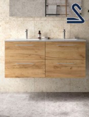 Mueble de baño suspendido SILANE 120 cm doble seno Roble África