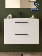 Mueble de baño suspendido SILANE 80 cm Blanco Mate