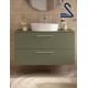 Mueble de baño suspendido SILANE 100 cm lavabo de posar Verde Mate