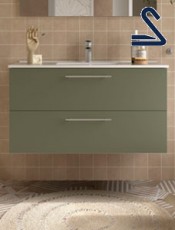 Mueble de baño suspendido SILANE 100 cm Verde Mate