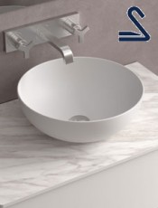 Lavabo sobre encimera ALTIRO cerámico de 39 de diámetro Blanco Mate