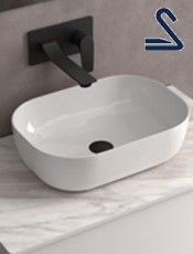 Lavabo de sobre encimera CARLA PORCELANA BLANCA Ø 360 x 105 mm