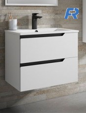 Mueble de baño suspendido NILO tirador negro