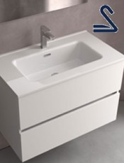 Lavabo CONSTANZA porcelana BLANCO MATE seno centrado