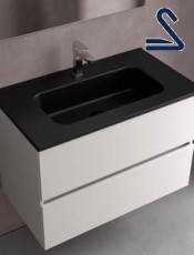 Lavabo CONSTANZA porcelana NEGRO MATE 