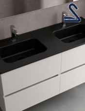 Lavabo CONSTANZA 1200 porcelana NEGRO MATE 1210 x 20 x 460 mm