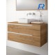 Mueble de baño suspendido NILO 100 cm lavabo sobreponer Roble Halifax
