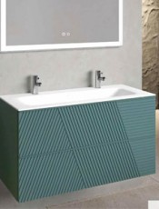 Encimera de Lavabo Integral de porcelana 1 seno 2 orificios para grifos