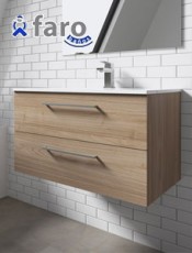 Disfruta de este exclusivo mueble Double suspendido Faro. Muebles de baño con tiradores