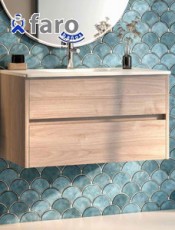 Disfruta de este exclusivo mueble Double Edge suspendido Faro. Muebles de baño sin tiradores.