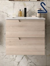 Mueble de baño suspendido VIMA 60 cm 2 cajones Roble África