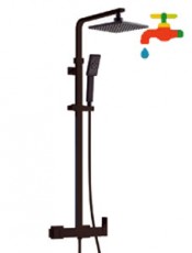 Columna de ducha con distribuidor integrado SKARA Negra 03771