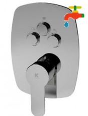 Monomando ducha empotrado con pulsador 3 vias OMNIA cromo