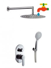 Conjunto de ducha empotrado 2 vias OMNIA Cromo