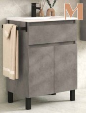 Mueble de baño ALMERÍA 1 cajón y 2 puertas con patas.