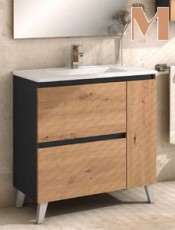 Mueble de baño FERROL 2 cajones y puerta con patas.