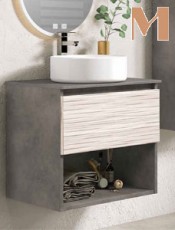 Mueble de baño suspendido LEÓN 1 cajón y repisa.