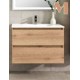 Mueble de baño suspendido VALENCIA de 60 cm con dos cajones y lavabo de porcelana
